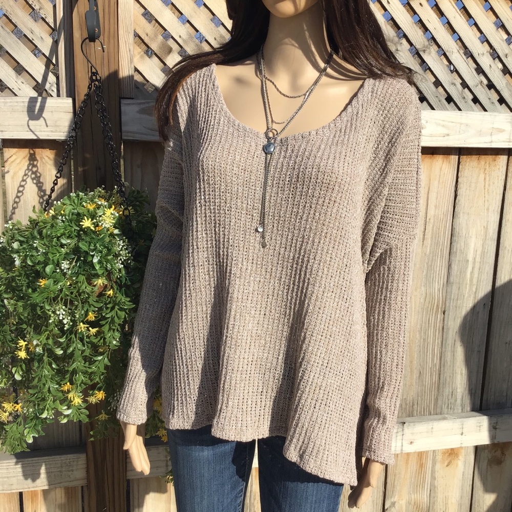 OVERSIZED FIT BOHO STYLE TAN LONG SLEEVES - Picture 4 of 13